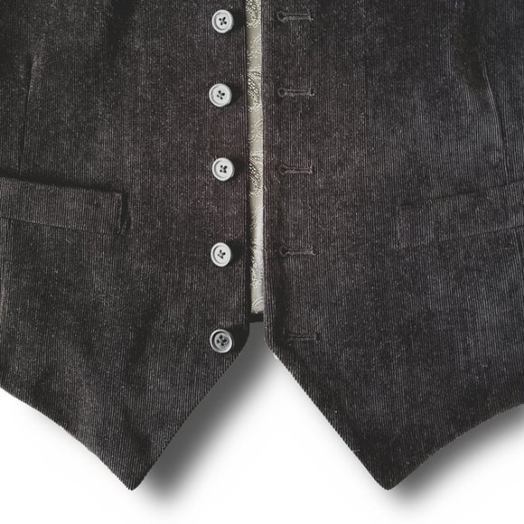 Axcess Men's Black Corduroy Vest Size S - Picture 2 of 10